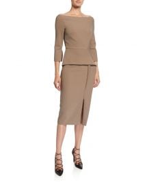 Roland Mouret Ardingly Off-the-Shoulder Peplum Dress at Neiman Marcus